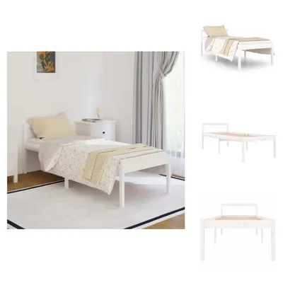 Produktbild von vidaXL Seniorenbett Weiß 90x200 cm Massivholz Kiefer -  Betten & Bettgestelle