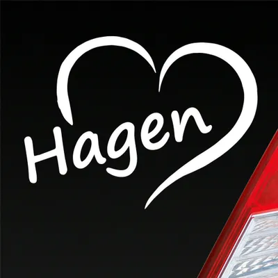 Produktbild von Auto Aufkleber Hagen Herz Stadt City Liebe Love Heimat 11x8 cm Weiss Matt Sticker Heckscheibenaufkleber
