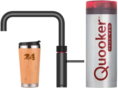 Obrázok produktu pre "QUOOKER FUSION Square VAQ PRO3 Black & 100°C batéria (3FSBLK)" (2-dielna) drezová batéria s funkciou 100°C vriacej vody *Vrátane ternčeka