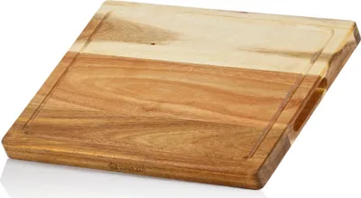 Zdjęcie produktu dla Deska do krojenia z drewna akacjowego Mahlzeit 40 x 30 x 3 cm | Drewniana deska do krojenia z rowkiem na sok