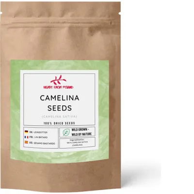 Image de Herbs from Poland Graines de caméline - Riche en Oméga 3, Soutient le Cœur & le Cerveau, 100% Naturel - 1000g