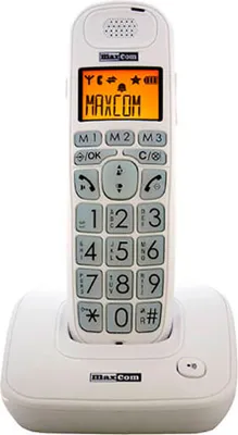 Zdjęcie produktu dla MaxCom MC6800 BB, Telefon w systemie DECT, Zestaw słuchawkowy bezprzewodowy, Głośnik, 20 wejścia, Nazwa i identyfikacja dzwoniącego, Biały