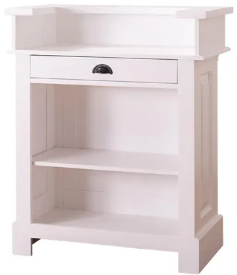 Obrázok produktu pre Casa Padrino pult vo vidieckom štýle biely 90 x 51 x v. 107 cm - Pultový stôl z masívneho dreva so zásuvkou