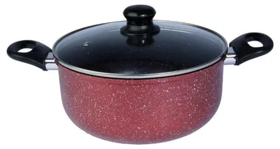 Obrázek produktu pro Hrnec Rosberg R51318G26, 26 cm, 5,4 l, mramorový povrch, indukce, Bordeaux melange