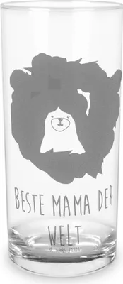 Produktbild von Mr. & Mrs. Panda Glas Bär Königin 400 ml - Transparent - Geschenk, Muttertag, Mom, Trinkglas, Tumbler, Cocktailglas, Beste Mama, Mutter, Teddy, Lieblingsmensch