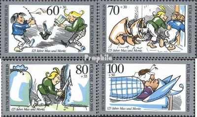 Produktbild von Briefmarken Berlin (West) 1990 Mi 868-871 (kompl.Ausgabe) gestempelt Jugend: Max-Moritz