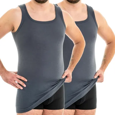 Produktbild von HERMKO 16025 2er Pack Herren Unterhemd aus Baumwolle / Modal, Größe:D 10 = EU 4XL, Farbe:weiß