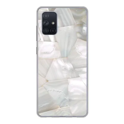 Produktbild von MuchoWow® Handyhülle Schutzhülle Hülle für Samsung Galaxy A51 Naturstein - Perlmutt - Weiß Silikon Softcase Handy Hülle - Schutzabdeckung