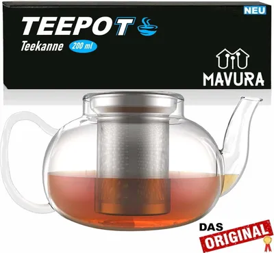 Produktbild von TEEPOT Teekanne mit Siebeinsatz Glaskanne Glasteekanne mit Teesieb Teebereiter