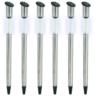 Produktbild von 6er Set Solar LED Lampe Edelstahl 70cm | Solarleuchte Garten Leuchte | Solarlampe Gartenleuchte | Gartenlampe Wegleuchte Mit Erdspieß