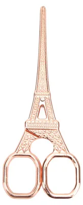 Image de Ciseaux de bricolage, or rose, design rétro en forme de tour, acier inoxydable, résistants à la corrosion, broderie solide