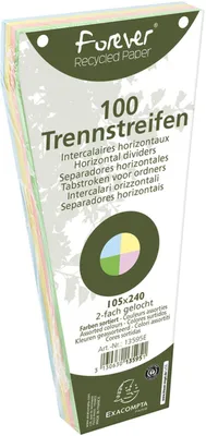 Produktbild von Exacompta Trennstreifen gelocht trapezförmig 100 Stück sortiert 105x142mm