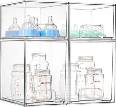 Produktbild von 4 transparente, stapelbare Regale