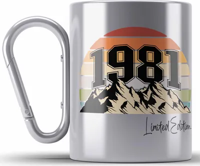 Produktbild von Trendation -  40. Geburtstag Edelstahl Tasse Karabiner Frau Männer Geschenk 40er Geschenkidee 40 Mutter Vater Mann Frauen Lustig Geschenke (Silber)
