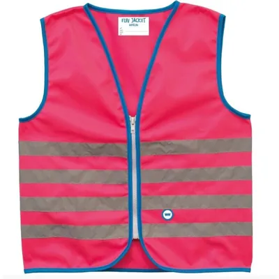 Immagine prodotto di Gilet di sicurezza WOWOW Fun Jacket per bambini, rosa con strisce riflettenti, taglia S