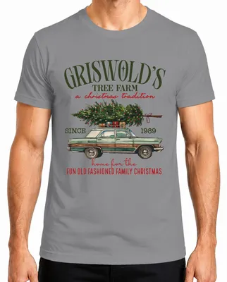 Obrázok produktu pre Pánske tričko Griswold's Tree Farm Christmas Christmas Present Clark Griswold, sivá, L
