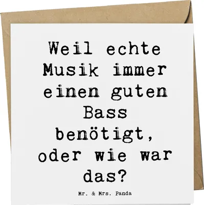 Produktbild von Mr. & Mrs. Panda Grußkarte Spruch Schlagzeug Basswunder - Weiß - Geschenk, faltkarte, Spielen lernen, anlasskarte, Musik, Klappkarte, Musiker, Schlagzeuger, doppelkarte