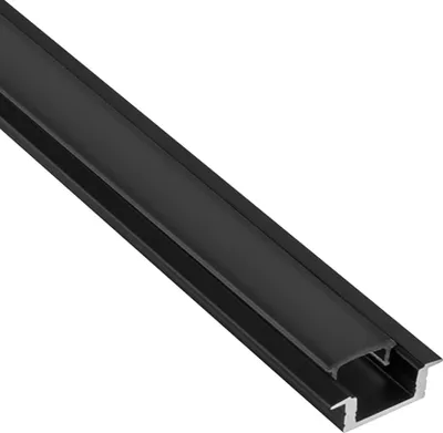 Produktbild von A25 LED Aluprofil Einbauprofil Schwarz 1m Abdeckung schwarz