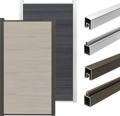 Obrázok produktu pre TeJe ECOSTECK Abschlussleisten-Set für ein SCHMALELEMENT 900 mm Silber