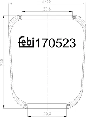 Produktbild von FEBI BILSTEIN Luftfederbalg 170523 Vorne für IVECO Stralis II 240mm 200mm 130mm 100mm
