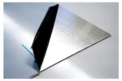 Produktbild von Aluminium Blechzuschnitt - Alu ALMG1 walzblank mit Schutzfolie - 50 x 50 cm