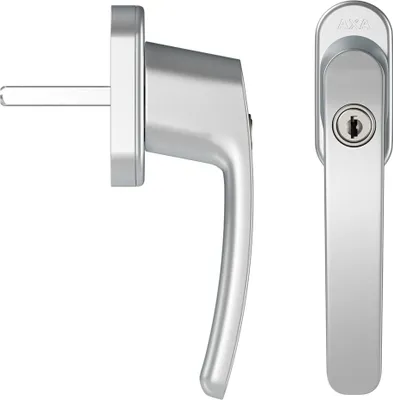 Produktbild von AXA Sicherheitsfensterschloss - Dreh - Kipp - Fenstergriff Oval Roma - 45° - Zylinder - Aluminium - F1 - Abschließbar