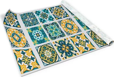 Produktbild von Potrugal-fliesenmuster– Möbelfolie selbstklebend – PVC Klebefolie für Möbel – Küche – Schränke – Möbelrenovierungsfolie – Möbeldekorfolie – 100x50 cm