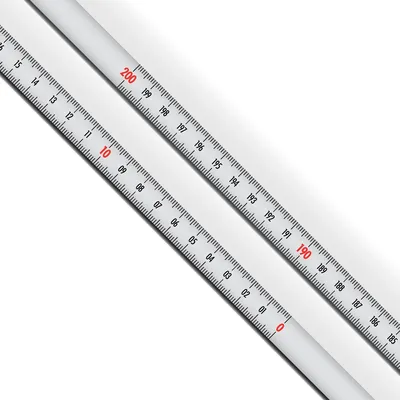 Produktbild von Richter, SK725WSA Skalenbandmaß 2m mit Selbstklebefolie - Bezifferung von rechts nach links - weiß lackiert - Breite: 13mm