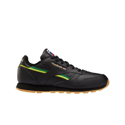 Produktbild von Reebok Classics Classic Leather Junior Black / Basil Green / Hero Yellow EU 34 1/2