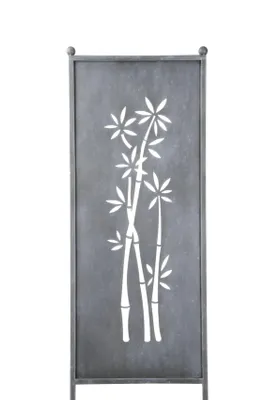 Produktbild von Stele Metall grau Sichtschutz "Bambus" Windschutz Dekowand B64cm H205cm