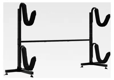Produktbild von Lagerregal für 2 Kajaks, Kajakregal mit 2 Ablagen, Standregal für Kajak SUP-Board Kanus Paddelbrett, Kajakhalter Ständer aus Stahl