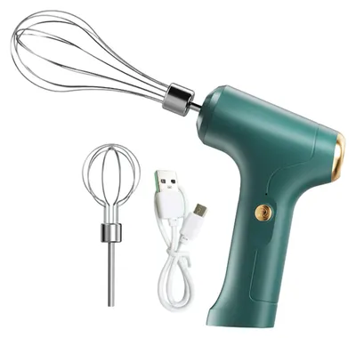 Produktbild von Kabelloser Handmixer, elektrischer Schneebesen, USB-wiederaufladbarer Handmixer, einstufig (Einzelkopf/Doppelkopf)