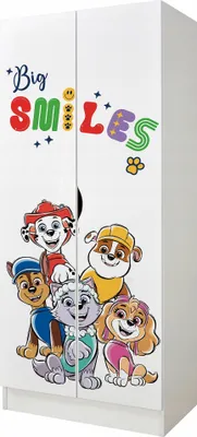 Produktbild von Kinderschrank 70cm breit mit Paw Patrol Charaktere Chase Marshall Rubble Everest Mehrzweckschrank für Kinderzimmer Schrank für Kinder 70cmx162cmx43cm