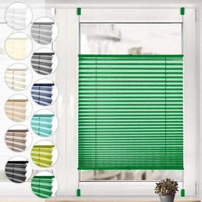 Produktbild von Sonello Plissee Klemmfix ohne Bohren 80cm x 200cm Grün Faltrollo Plisseerollo Jalousie für Tür & Fenster Blickdicht Sichtschutz Sonnenschutz Fertifplissee Rollo