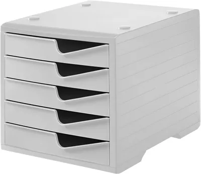 Immagine prodotto di Contenitore 5 cassetti in polistirolo grigio/grigio H255xL270xP340mm STYRO