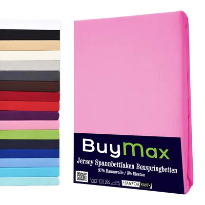 Produktbild von Buymax® Spannbettlaken Wasserbettlaken Jersey Wasserbett Boxspringbett 140x200-160x220 cm 160g/m² Farbe: Altrosa