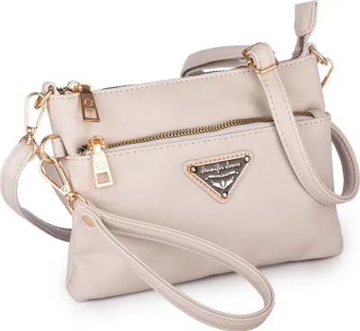 Produktbild von Jennifer Jones Damen Tasche Kleine Abendtasche Umhängetasche Kunstleder Beige