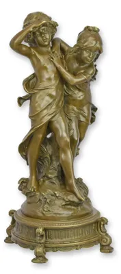 Produktbild von Bronzeskulptur Junge und Mädchen im Antik-Stil Bronze Figur Statue 58cm