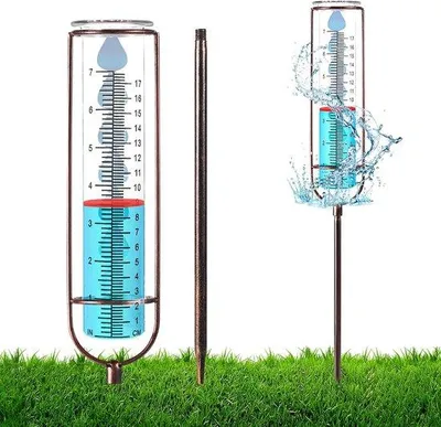 Produktbild von Regenmesser - Regenmesser mit Halterung - Wetterstation - Niederschlagsmesser - Perfekt für den Garten
