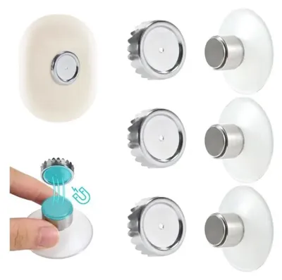 Obrázek produktu pro 3x Magnetický dávkovač mýdla bez vrtání – s přísavkou, snadná montáž, vhodný do sprchy, koupelny a kuchyně, černý
