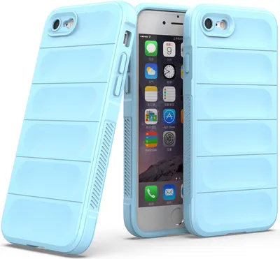 Produktbild von iPhone SE 2022 Hülle, Weich TPU Silikon Stossfest Anti-rutsch Schutzhülle für iPhone SE 2022/SE 2020/ 8 / 7 Blau