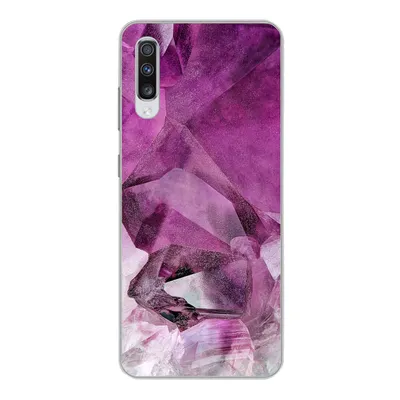 Produktbild von MuchoWow® Handyhülle Schutzhülle Hülle für Samsung Galaxy A70 Naturstein - Lila - Luxus Silikon Softcase Handy Hülle - Schutzhaube