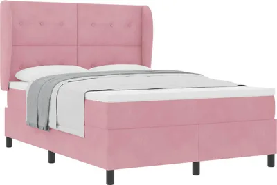 Immagine prodotto di Letto a molle con materasso Rosa 190 x 140 cm Velluto