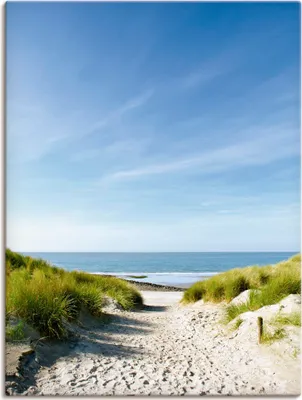 Produktbild von ARTland Leinwandbild Strand mit Sanddünen und Weg zur See Größe: 45x60 cm