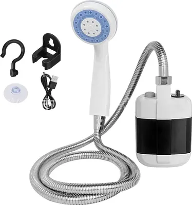 Produktbild von Campingdusche mit Akku Tauchpumpe Handbrause 2200mAh-Akku, USB-Ladekabel, für Camping Garten - Auto - Outdoor, Hundedusche, Autoreinigung