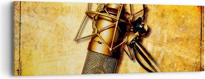 Produktbild von Bild auf Leinwand - Leinwandbild - Mikrofon Musik Lied - 90x30cm - Wand Bild - Wanddeko - Wandbilder - Leinwanddruck - Bilder - Kunstdruck - Wanddekoration - Leinwand bilder - Wandkunst - AB90x30-0525