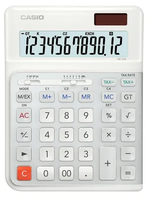 Zdjęcie produktu dla Casio DE-12E-WE Taschenrechner Desktop Einfacher Taschenrechner Weiß (DE-12E-WE)