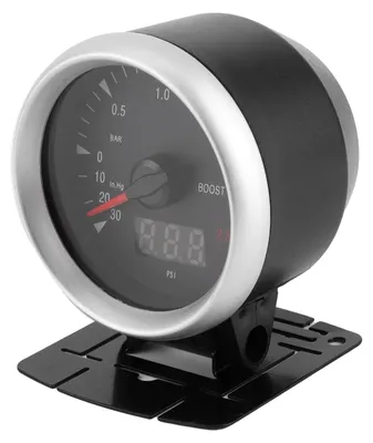 Image de Jauge universelle LED de suralimentation pour voiture 60 mm / 2,5 pouces, 12 V ? Indicateur LED de pression de 30 à 2,5 bars