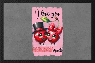 Produktbild von I Love You Cherry Much Lustiger Fußmatte Geschenk für Kirschen Liebhaber Valentinstag