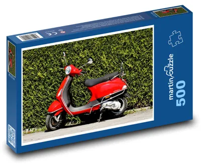 Zdjęcie produktu dla Puzzle 500 Czerwony skuter na drodze - martinpuzzle